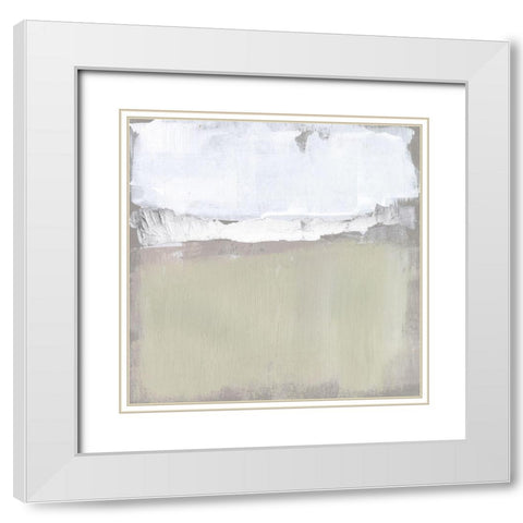 Silver Ribbon Horizon I White Modern Wood Framed Art Print with Double Matting by Goldberger, Jennifer