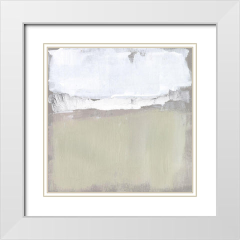 Silver Ribbon Horizon I White Modern Wood Framed Art Print with Double Matting by Goldberger, Jennifer