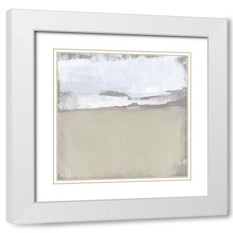 Silver Ribbon Horizon II White Modern Wood Framed Art Print with Double Matting by Goldberger, Jennifer