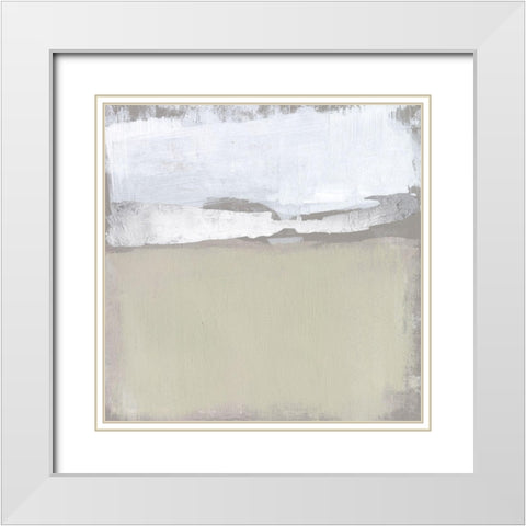 Silver Ribbon Horizon II White Modern Wood Framed Art Print with Double Matting by Goldberger, Jennifer