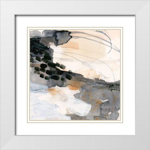 Neutral Flock I White Modern Wood Framed Art Print with Double Matting by Barnes, Victoria