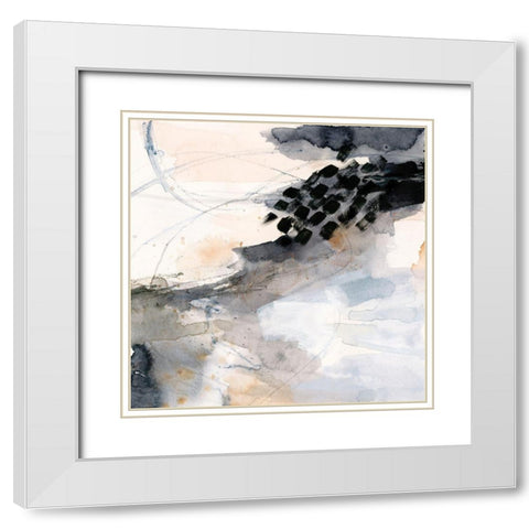 Neutral Flock II White Modern Wood Framed Art Print with Double Matting by Barnes, Victoria