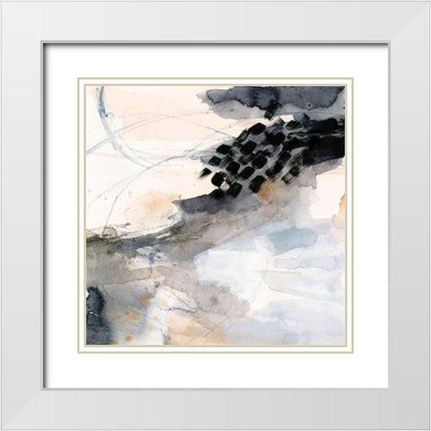 Neutral Flock II White Modern Wood Framed Art Print with Double Matting by Barnes, Victoria