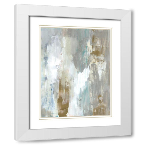 Textured Neutrals and Gold II White Modern Wood Framed Art Print with Double Matting by Goldberger, Jennifer