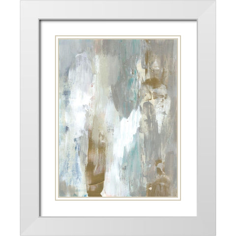 Textured Neutrals and Gold II White Modern Wood Framed Art Print with Double Matting by Goldberger, Jennifer