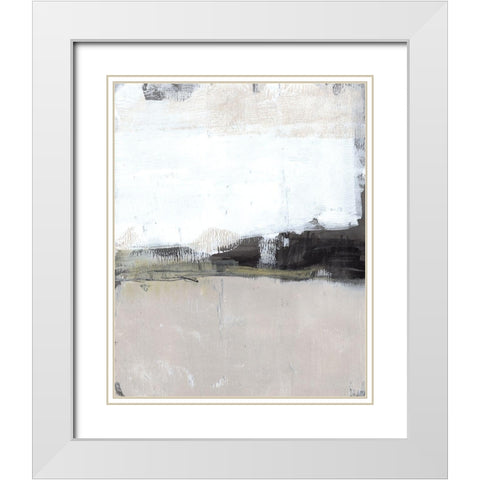 Shadow Horizon I White Modern Wood Framed Art Print with Double Matting by Goldberger, Jennifer