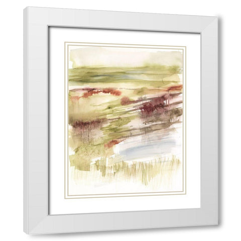 Abstract Flower Horizon II White Modern Wood Framed Art Print with Double Matting by Goldberger, Jennifer