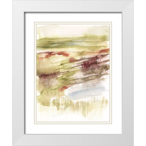 Abstract Flower Horizon II White Modern Wood Framed Art Print with Double Matting by Goldberger, Jennifer