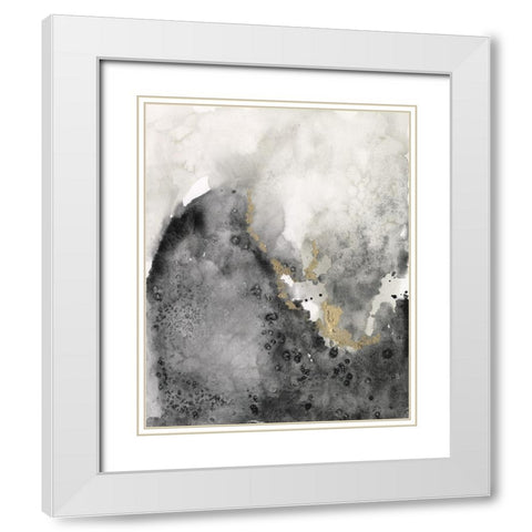 Ebony and Gold I White Modern Wood Framed Art Print with Double Matting by Goldberger, Jennifer