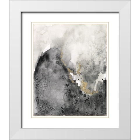 Ebony and Gold I White Modern Wood Framed Art Print with Double Matting by Goldberger, Jennifer