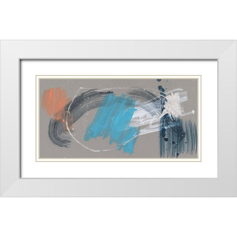 Whimsical Marks II White Modern Wood Framed Art Print with Double Matting by Goldberger, Jennifer