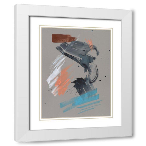 Playful Marks I White Modern Wood Framed Art Print with Double Matting by Goldberger, Jennifer