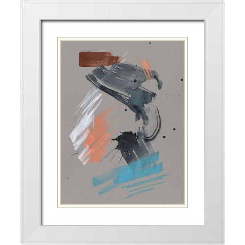 Playful Marks I White Modern Wood Framed Art Print with Double Matting by Goldberger, Jennifer