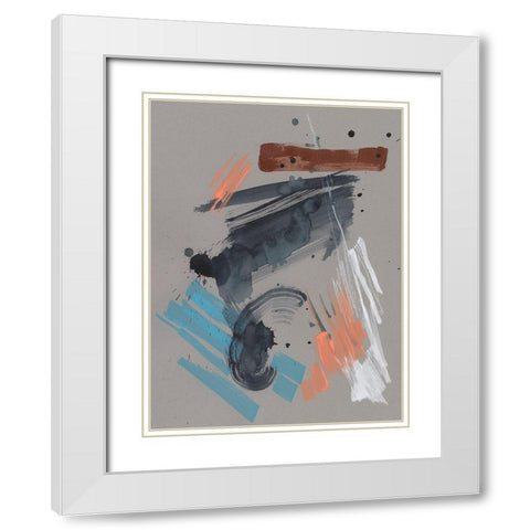 Playful Marks II White Modern Wood Framed Art Print with Double Matting by Goldberger, Jennifer