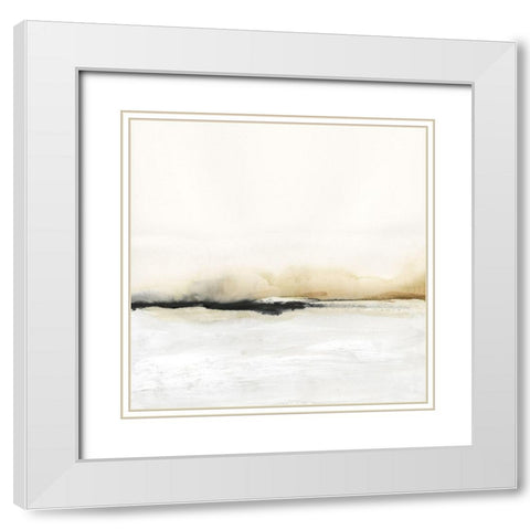 Floating Cinder I White Modern Wood Framed Art Print with Double Matting by Barnes, Victoria