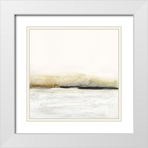 Floating Cinder II White Modern Wood Framed Art Print with Double Matting by Barnes, Victoria