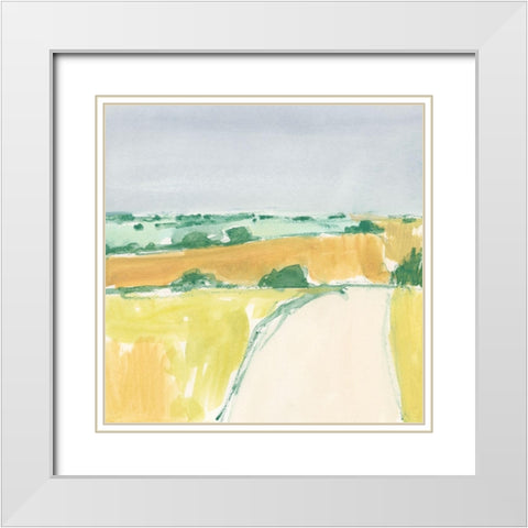 Country Road Sketch I White Modern Wood Framed Art Print with Double Matting by Barnes, Victoria