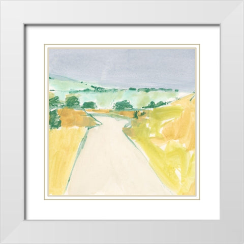Country Road Sketch II White Modern Wood Framed Art Print with Double Matting by Barnes, Victoria