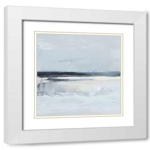 Inky Coastline I White Modern Wood Framed Art Print with Double Matting by Barnes, Victoria