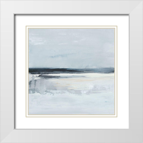 Inky Coastline I White Modern Wood Framed Art Print with Double Matting by Barnes, Victoria