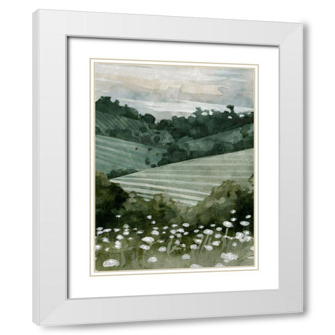 Rolling Pasture II White Modern Wood Framed Art Print with Double Matting by Caroline, Emma