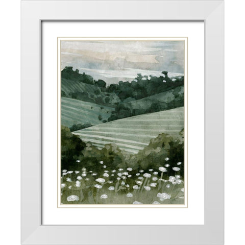 Rolling Pasture II White Modern Wood Framed Art Print with Double Matting by Caroline, Emma