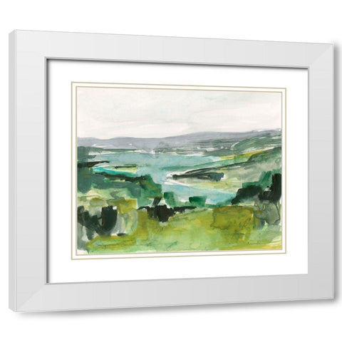 Riverside Sketch I White Modern Wood Framed Art Print with Double Matting by Barnes, Victoria