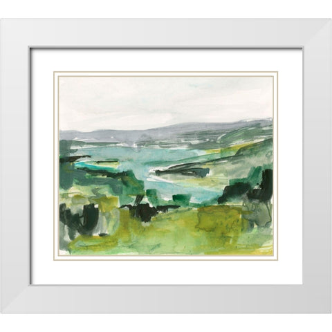Riverside Sketch I White Modern Wood Framed Art Print with Double Matting by Barnes, Victoria