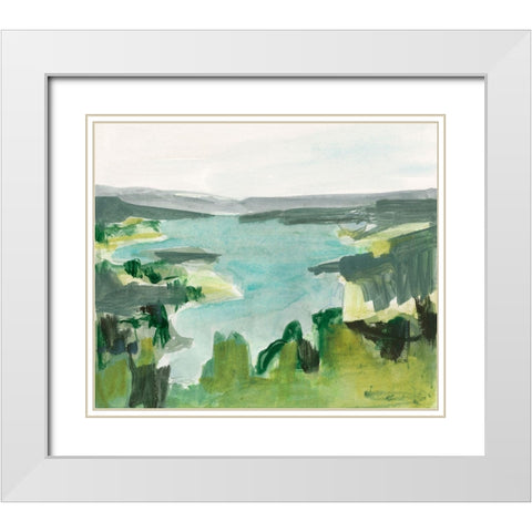 Riverside Sketch II White Modern Wood Framed Art Print with Double Matting by Barnes, Victoria