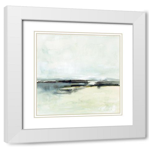 Sage Skies I White Modern Wood Framed Art Print with Double Matting by Barnes, Victoria