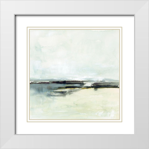 Sage Skies I White Modern Wood Framed Art Print with Double Matting by Barnes, Victoria