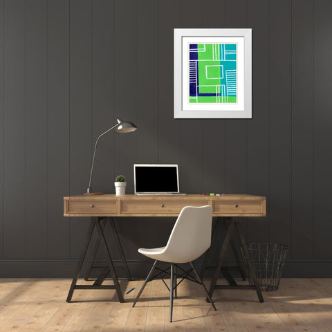 On the Line II White Modern Wood Framed Art Print with Double Matting by Moore, Regina