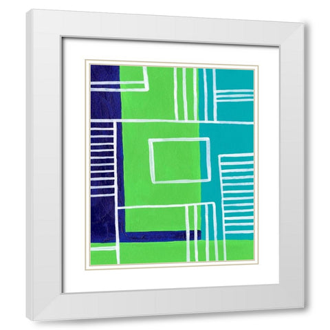 On the Line II White Modern Wood Framed Art Print with Double Matting by Moore, Regina