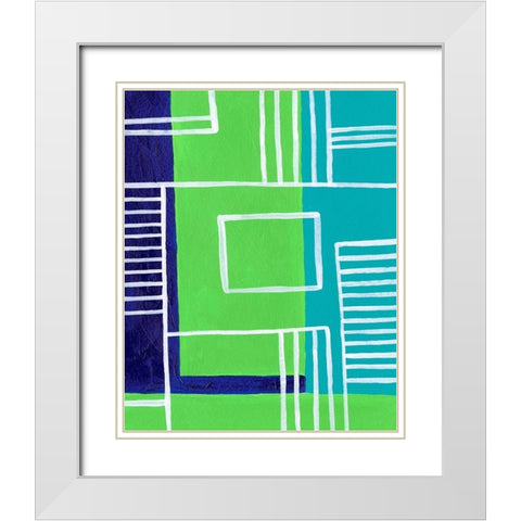 On the Line II White Modern Wood Framed Art Print with Double Matting by Moore, Regina