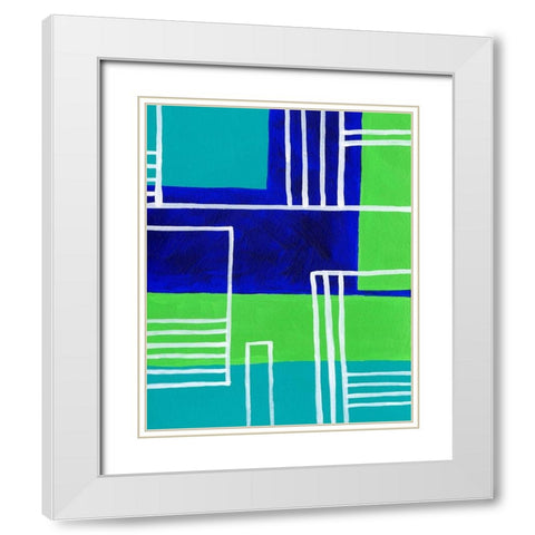 On the Line IV White Modern Wood Framed Art Print with Double Matting by Moore, Regina