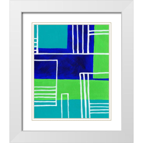 On the Line IV White Modern Wood Framed Art Print with Double Matting by Moore, Regina