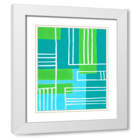 On the Line V White Modern Wood Framed Art Print with Double Matting by Moore, Regina