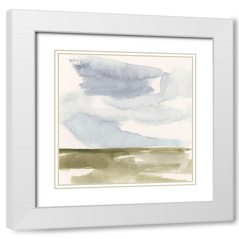 Open Field Sketch II White Modern Wood Framed Art Print with Double Matting by Barnes, Victoria