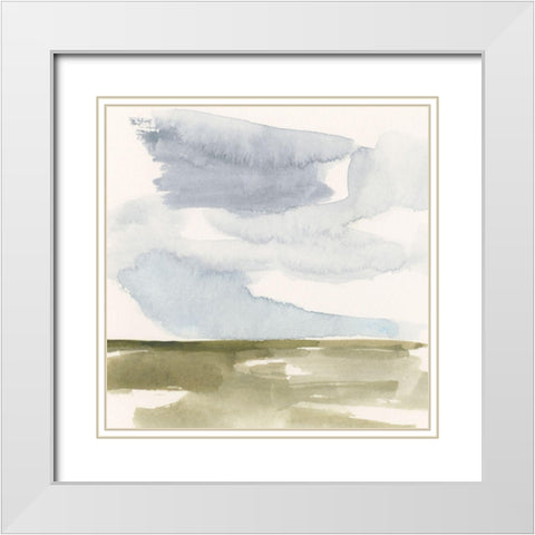 Open Field Sketch II White Modern Wood Framed Art Print with Double Matting by Barnes, Victoria