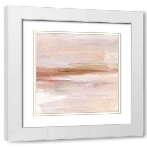 Golden Horizon II White Modern Wood Framed Art Print with Double Matting by Warren, Annie