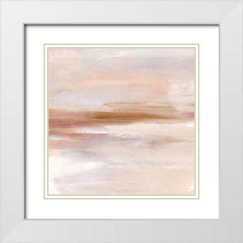 Golden Horizon II White Modern Wood Framed Art Print with Double Matting by Warren, Annie