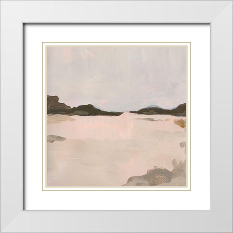 Misty Horizon Line I White Modern Wood Framed Art Print with Double Matting by Green, Jacob