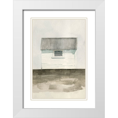 Farmhouse Shed II White Modern Wood Framed Art Print with Double Matting by Caroline, Emma