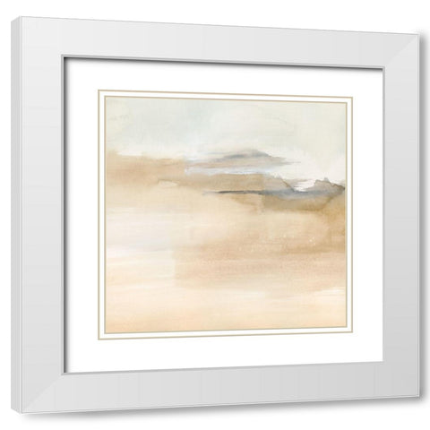 Cinnamon Shores I White Modern Wood Framed Art Print with Double Matting by Barnes, Victoria