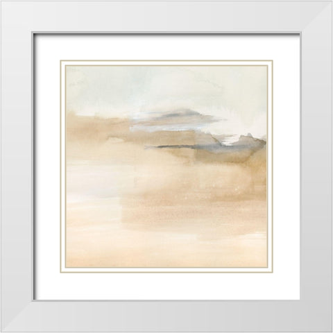 Cinnamon Shores I White Modern Wood Framed Art Print with Double Matting by Barnes, Victoria