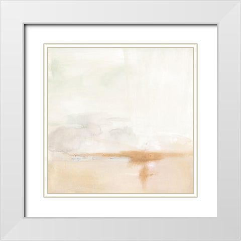 Smudged Horizon I White Modern Wood Framed Art Print with Double Matting by Barnes, Victoria