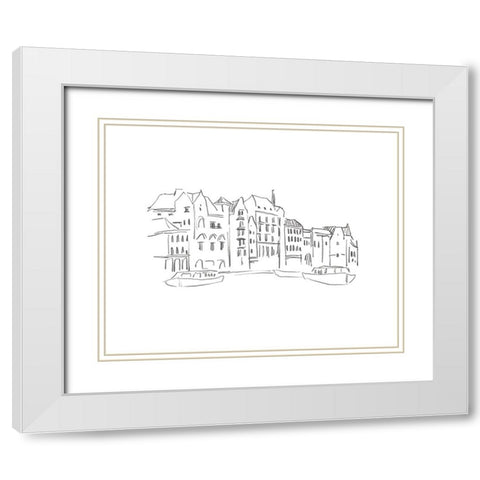 Travel Sketch I White Modern Wood Framed Art Print with Double Matting by Warren, Annie