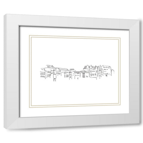 Travel Sketch II White Modern Wood Framed Art Print with Double Matting by Warren, Annie