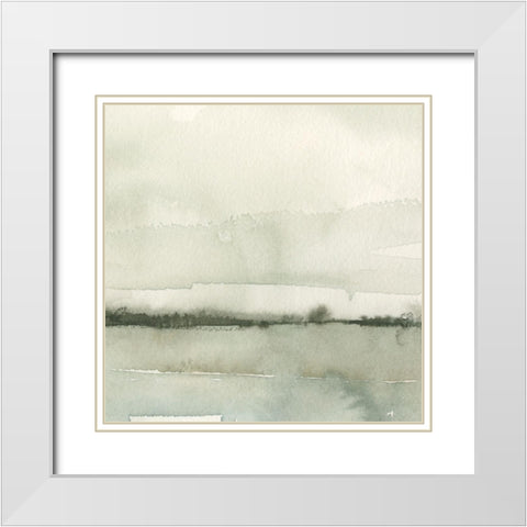 Winter Reflections I White Modern Wood Framed Art Print with Double Matting by Caroline, Emma