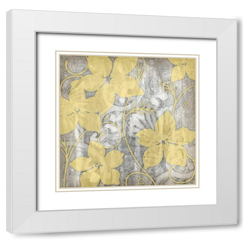 Yellow and Gray I White Modern Wood Framed Art Print with Double Matting by Goldberger, Jennifer